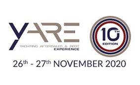 YARE Yachting Aftersales & Refit Experience 10th Edition logo with event dates 26th–27th November 2020 shown below the logos.