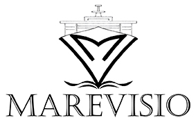Logo featuring a stylised yacht above the name MAREVISIO in elegant, uppercase letters. The yacht design includes a large M shape at its centre and waves below.