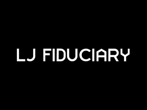 White text on a solid black background reads LJ FIDUCIARY in a modern, geometric typeface.