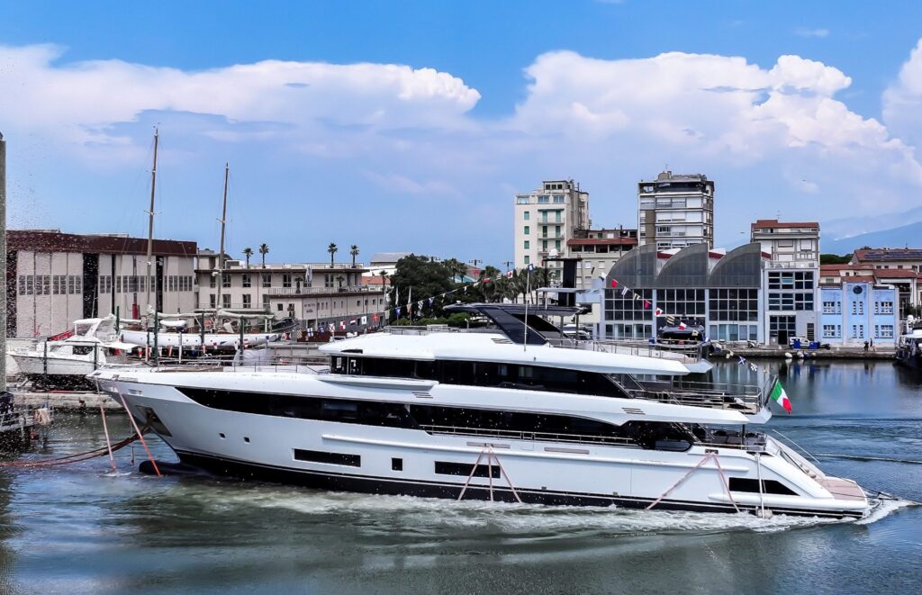 Benetti Class 44M M/Y Lumina slipway launch in Viareggio