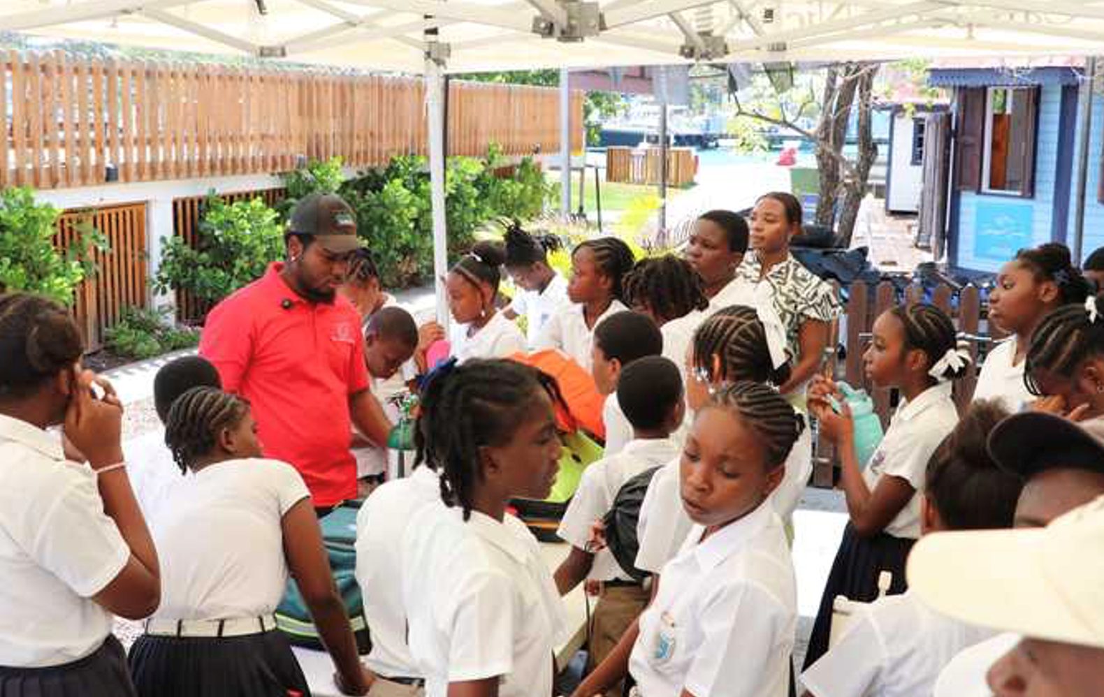 Students at the Explore The Blue Open Day, Grenada