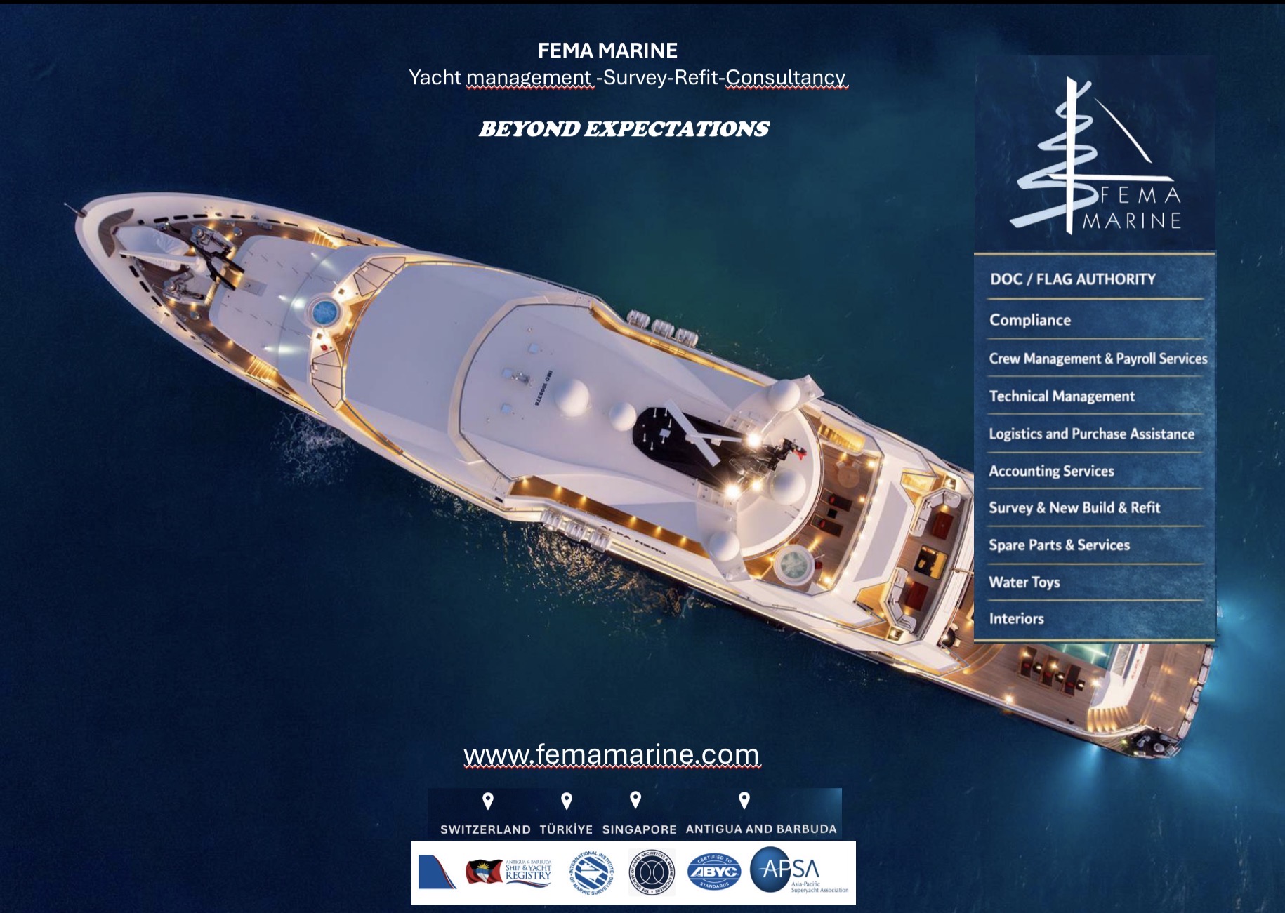FEMA Marine's managed fleet in the Mediterranean