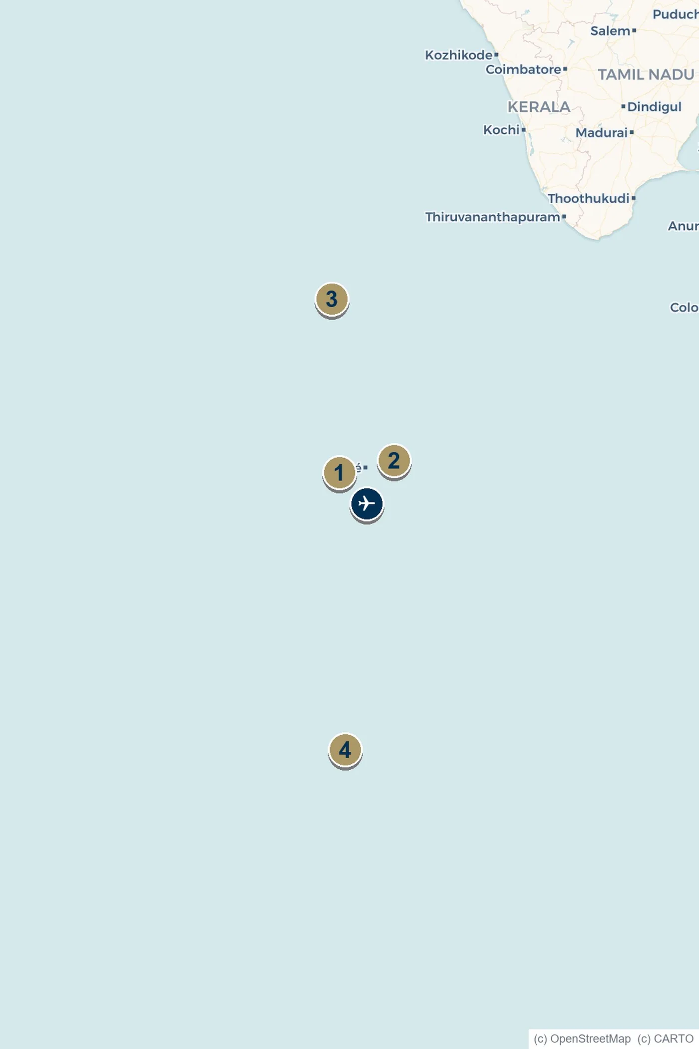 Map of the Maldives showing Male, Hulhumale, Uligamu and Addu Atoll