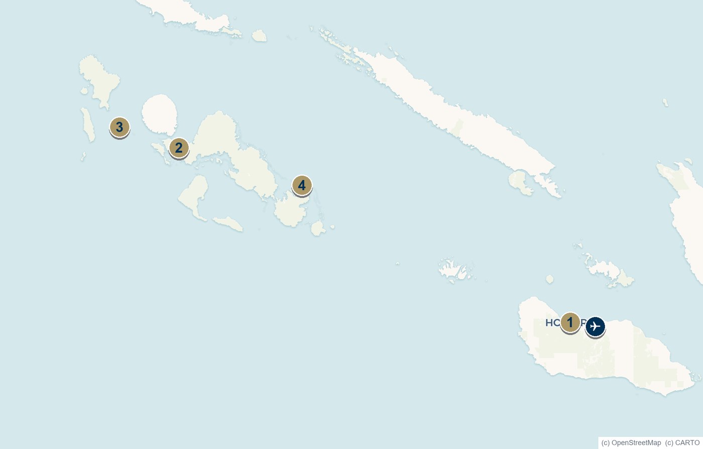 Map of the Solomon Islands showing Honiara, Noro, Gizo and Marovo Lagoon
