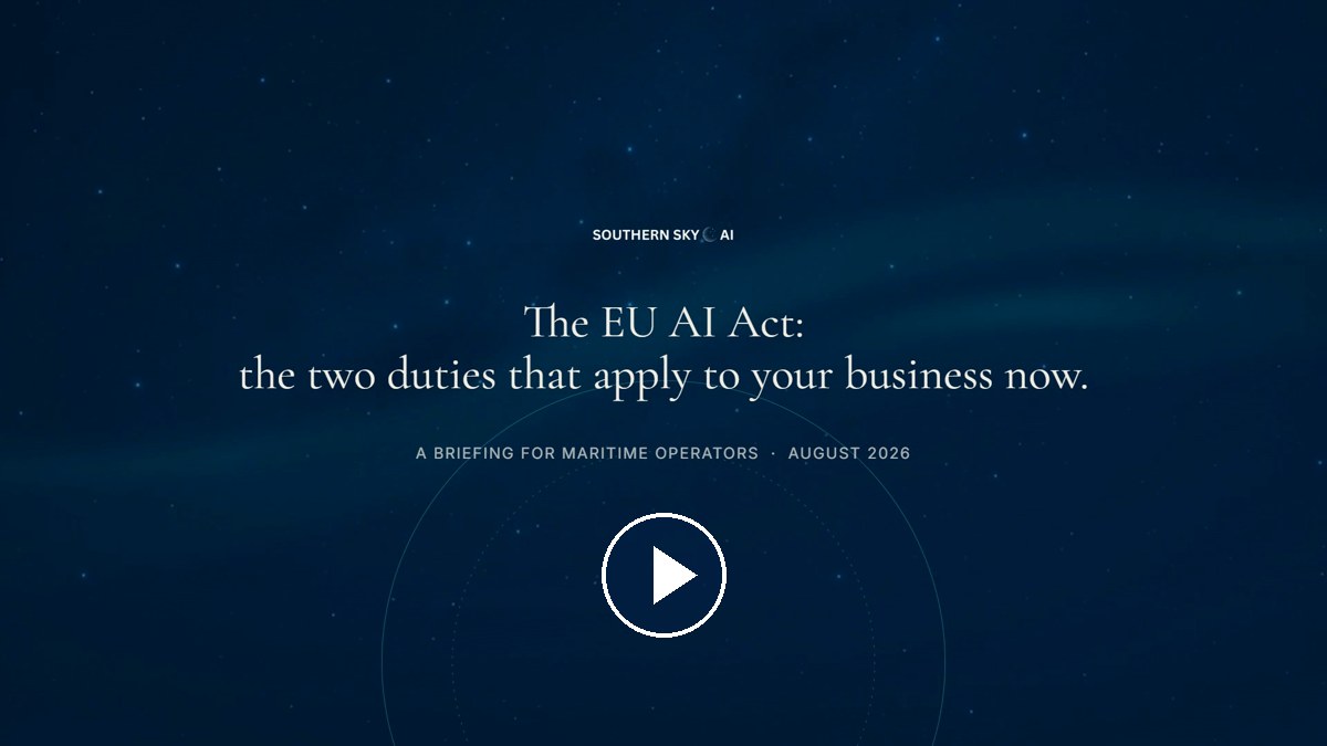 The EU AI Act briefing, a recorded briefing for maritime operators