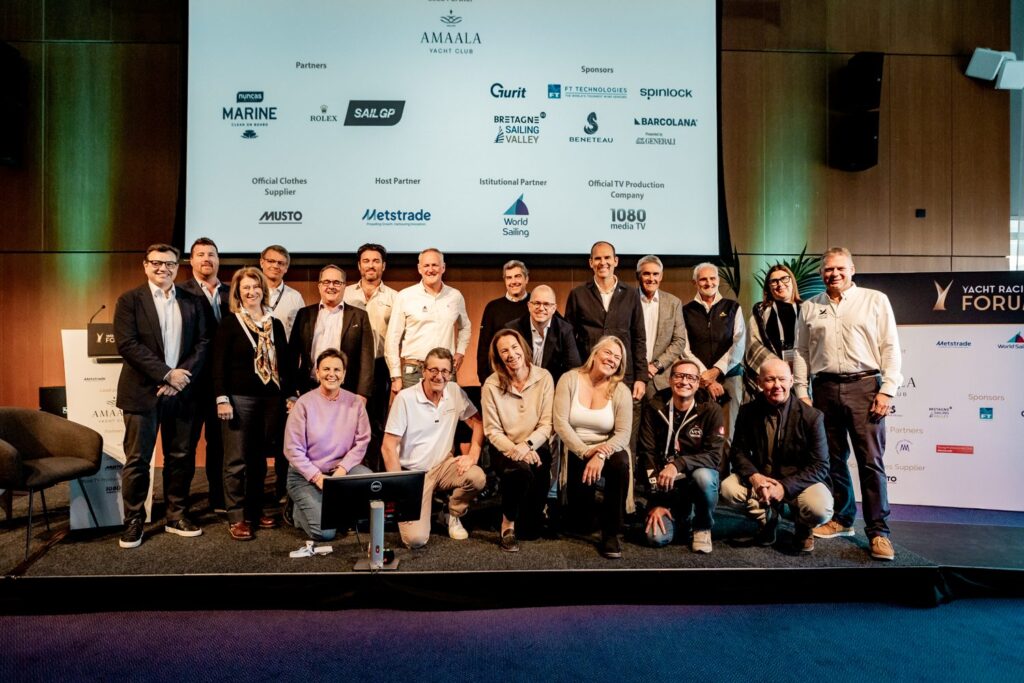Speakers and partners on stage at the Yacht Racing Forum